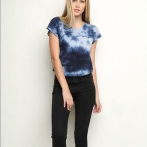 John Galt Blue Tie-Dye Elin Top